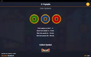 Baozang the Legend of 3 Coins – Paytable