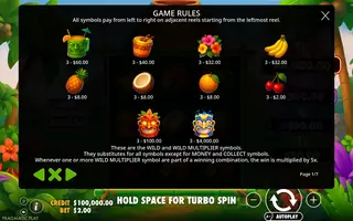 Super Tiki Strike – Paytable