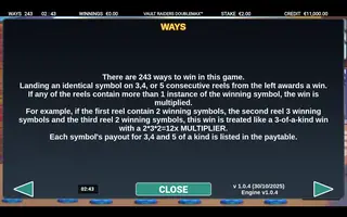 Vault Raiders DoubleMax – Game rules
