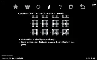 Mermaids Millions Cashingo – Paytable