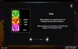 Amazing Builder Dragons – Paytable