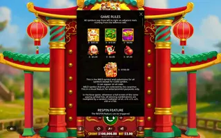Tigre Sortudo Dourado – Paytable
