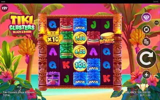 Tiki Clusters Blaze & Boom – Winning spin