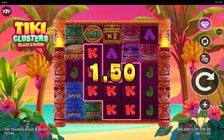 Tiki Clusters Blaze & Boom – Winning spin