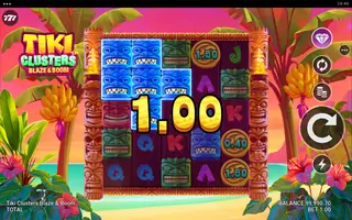 Tiki Clusters Blaze & Boom – Winning spin
