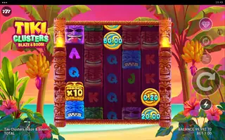 Tiki Clusters Blaze & Boom – Feature in play