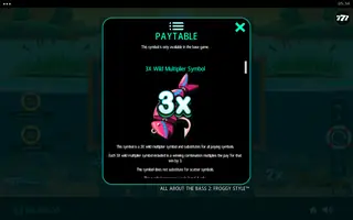 All About the Bass 2: Froggy Style – Paytable