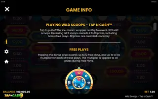 Wild Scoops – Tap n Cash – Game rules