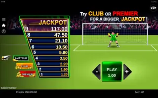 Soccer Striker – Paytable