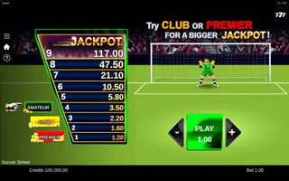 Soccer Striker – Paytable