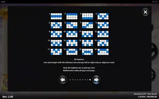 Amazing Link Zeus Boost – Paytable