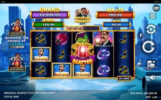Unusual Suspects Ultra Link&Win – Feature in play