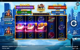 Unusual Suspects Ultra Link&Win – Feature in play