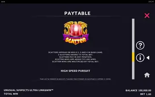 Unusual Suspects Ultra Link&Win – Game rules
