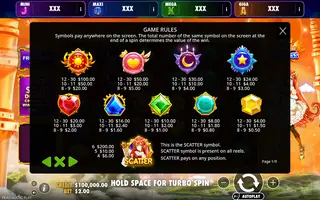 Starlight Princess – Oranje Jackpot – Paytable