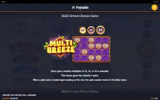 Andvari the Fortune Chill Link&Win – Paytable