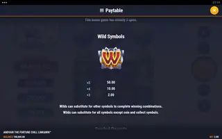 Andvari the Fortune Chill Link&Win – Paytable