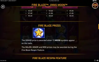 Fire Blaze: Jinns Moon – Game rules
