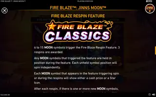 Fire Blaze: Jinns Moon – Game rules
