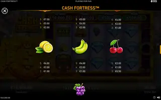 Cash Fortress – Paytable