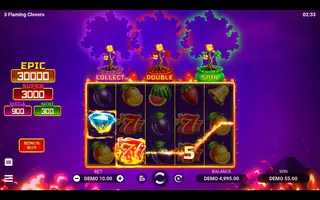 3 Flaming Clovers – Winning spin