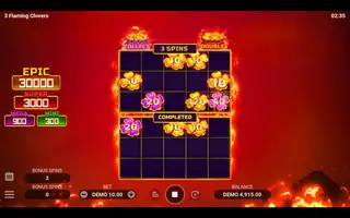 3 Flaming Clovers – Bonus round