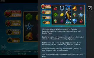 10 Power Joker – Game rules