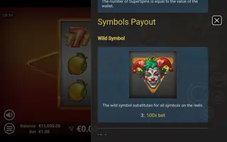 Joker’s Spin Fest – Paytable
