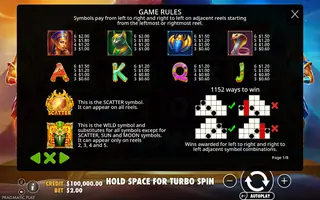 Duel of Night & Day – Paytable
