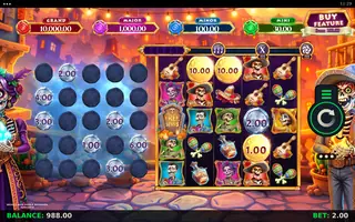 Skulls and Souls Bonanza Coin Grid – Feature in play