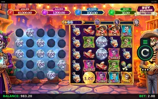 Skulls and Souls Bonanza Coin Grid – Feature in play