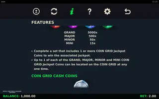 Skulls and Souls Bonanza Coin Grid – Paytable