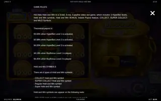 Hot Hats Hold and Win – Game rules