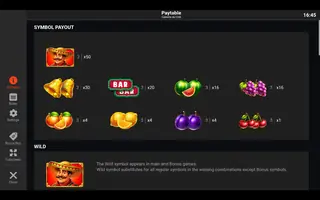 Caliente de Chili – Paytable