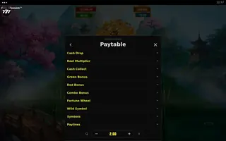 Coin Blossom – Paytable