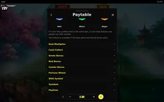 Coin Blossom – Paytable