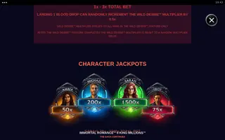 Immortal Romance II King Millions – Paytable