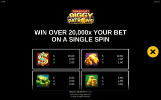 Coin Collect: Piggy Patrons – Paytable