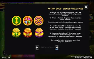 3 Lucky Rainbows Action Boost SpinUP – Game rules