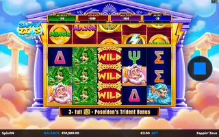 Zappin’ Zeus – Feature in play