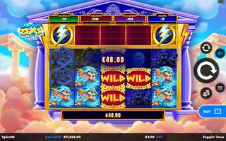 Zappin’ Zeus – Feature in play