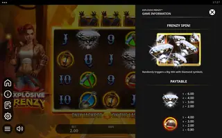 Explosive Frenzy – Paytable
