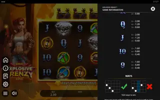 Explosive Frenzy – Paytable