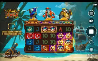 Jaws and Jewels Power Combo – Feature in play