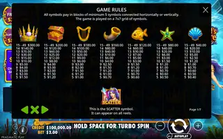 Mermaid’s Treasure Trove – Paytable