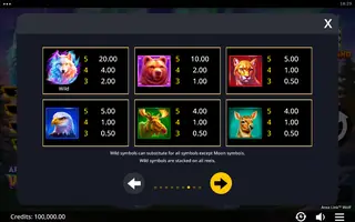 Area Link Wolf – Paytable