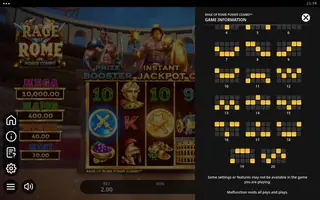 Rage Of Rome POWER COMBO – Paytable