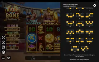 Rage Of Rome POWER COMBO – Paytable