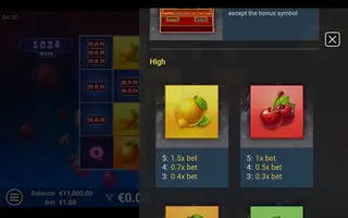 JuicyPop – Paytable