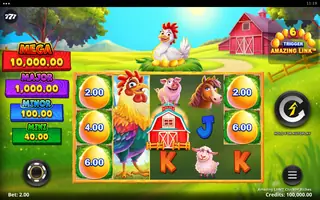 Amazing Link Cluckin’ Riches – Feature in play